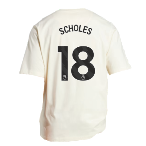 2023-2024 Man Utd Lifestyle OS Tee (White) (Scholes 18)