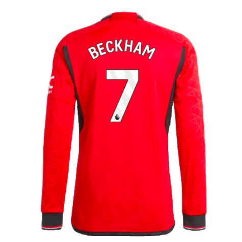 2023-2024 Man Utd Long Sleeve Home Shirt (Beckham 7)