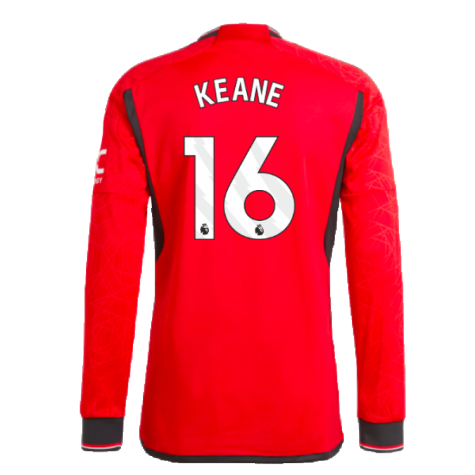 2023-2024 Man Utd Long Sleeve Home Shirt (Keane 16)