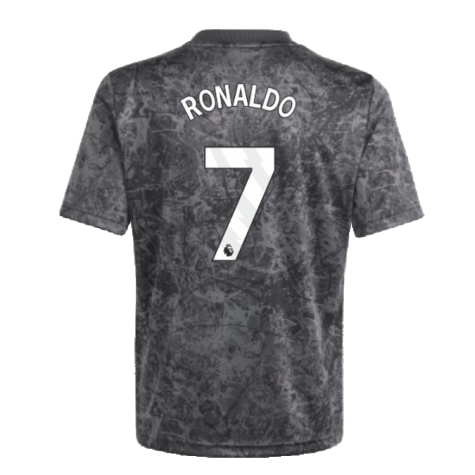 2023-2024 Man Utd Pre-Match Shirt (Black) - Kids (Ronaldo 7)