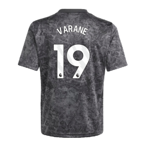 2023-2024 Man Utd Pre-Match Shirt (Black) - Kids (Varane 19)