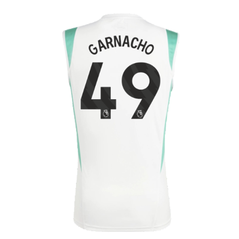 2023-2024 Man Utd Sleeveless Jersey (White) (Garnacho 17)