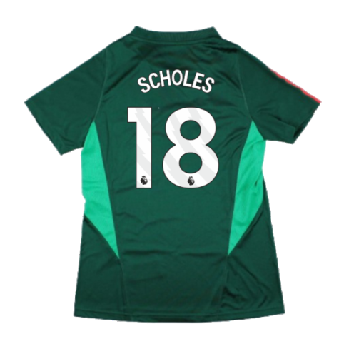 2023-2024 Man Utd Training Shirt (Green) - Ladies (Scholes 18)