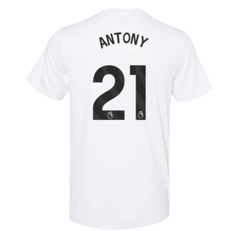 2023-2024 Man Utd Training Tee (White) (Antony 21)