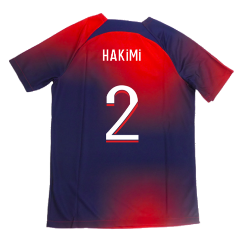 2023-2024 PSG Academy Pro Dri-FIT Pre-Match Shirt (Red) (Hakimi 2)