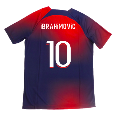 2023-2024 PSG Academy Pro Dri-FIT Pre-Match Shirt (Red) (Ibrahimovic 10)