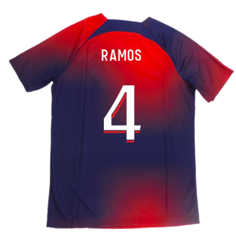 2023-2024 PSG Academy Pro Dri-FIT Pre-Match Shirt (Red) (Sergio Ramos 4)