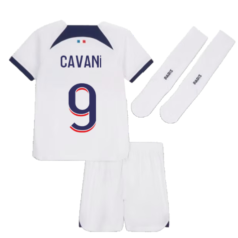 2023-2024 PSG Away Little Boys Mini Kit (Cavani 9)