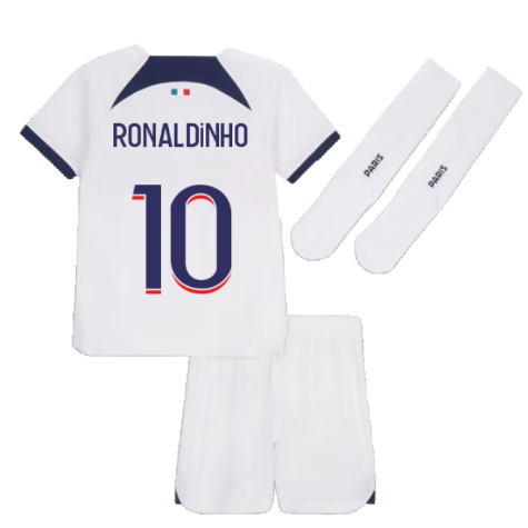2023-2024 PSG Away Little Boys Mini Kit (Ronaldinho 10)