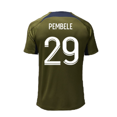 2023-2024 PSG Dri-Fit Strike Fourth Training Shirt (Green Hemp) (Pembele 29)