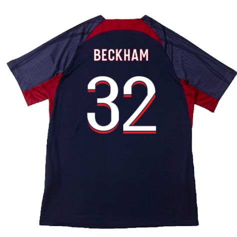 2023-2024 PSG Dri-Fit Strike Training Shirt (Navy) (Beckham 32)