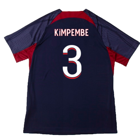 2023-2024 PSG Dri-Fit Strike Training Shirt (Navy) (Kimpembe 3)