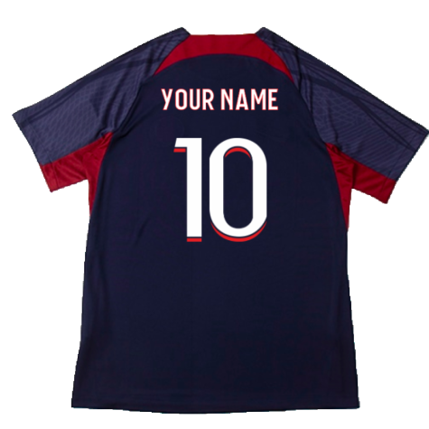 2023-2024 PSG Dri-Fit Strike Training Shirt (Navy) (Your Name)