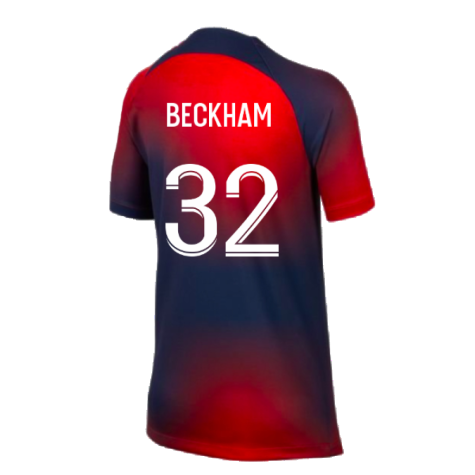 2023-2024 PSG Pre-Match Shirt (Midnight Navy) - Kids (Beckham 32)