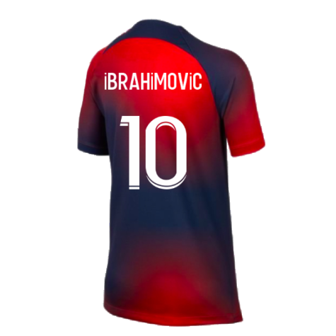 2023-2024 PSG Pre-Match Shirt (Midnight Navy) - Kids (Ibrahimovic 10)