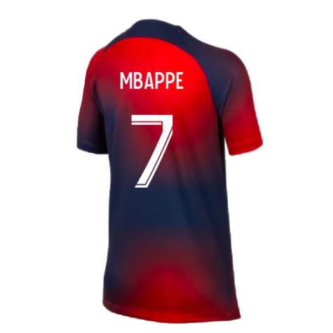 2023-2024 PSG Pre-Match Shirt (Midnight Navy) - Kids (Mbappe 7)