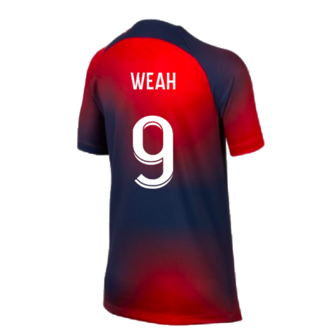 2023-2024 PSG Pre-Match Shirt (Midnight Navy) - Kids (Weah 9)