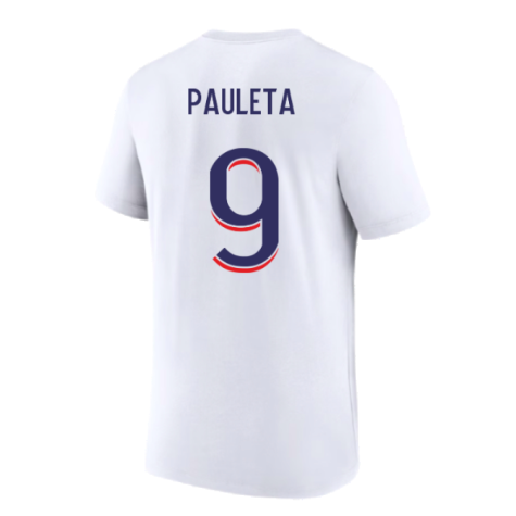 2023-2024 PSG Premium Essentials T-shirt (White) (Pauleta 9)