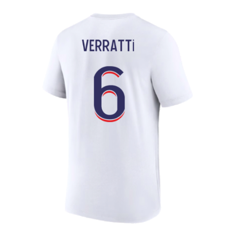 2023-2024 PSG Premium Essentials T-shirt (White) (Verratti 6)