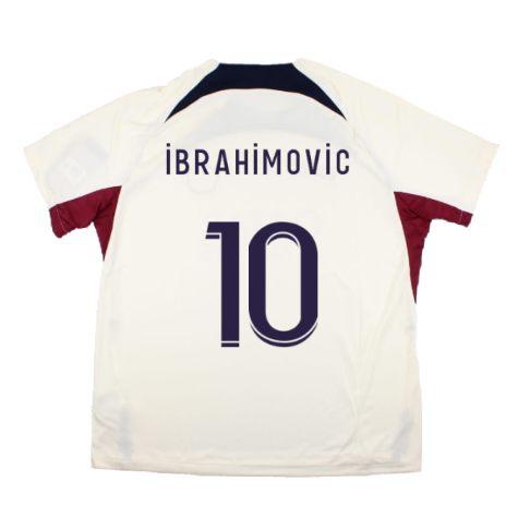 2023-2024 PSG Strike Dri-Fit Training Shirt (Cream) (Ibrahimovic 10)