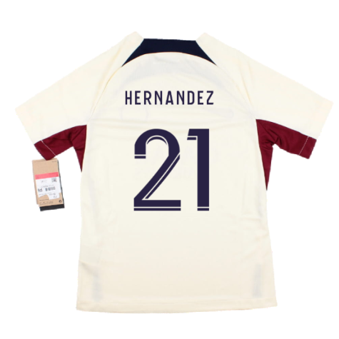 2023-2024 PSG Strike Dri-Fit Training Shirt (Cream) - Kids (Hernandez 21)