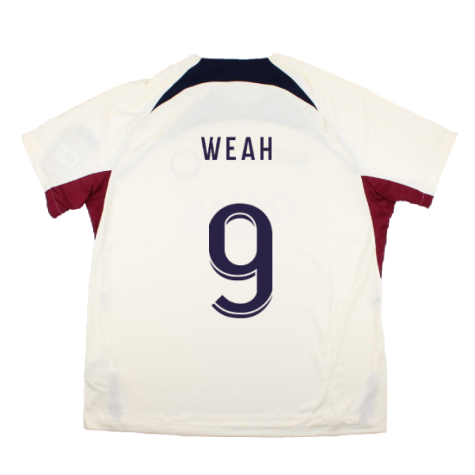 2023-2024 PSG Strike Dri-Fit Training Shirt (Cream) (Weah 9)