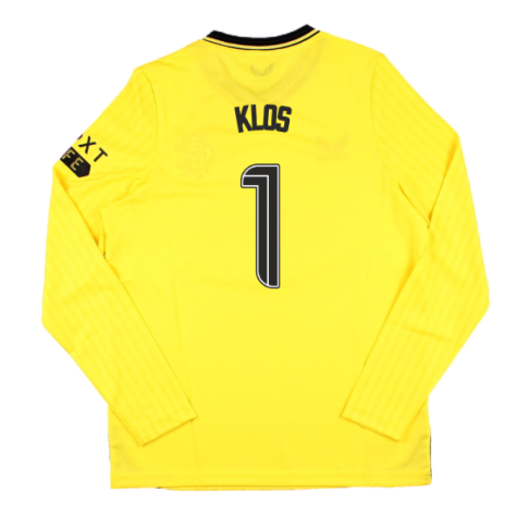 2023-2024 Rangers Home Goalkeeper LS Shirt (Yellow) - Kids (Klos 1)