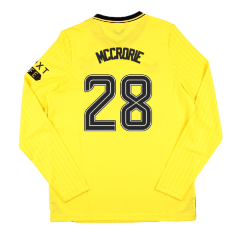 2023-2024 Rangers Home Goalkeeper LS Shirt (Yellow) - Kids (McCrorie 28)