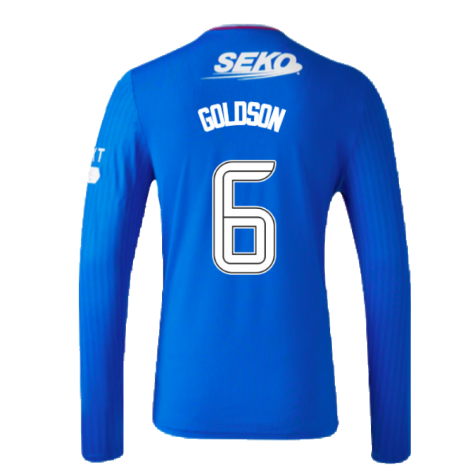 2023-2024 Rangers Long Sleeve Home Shirt (Goldson 6)