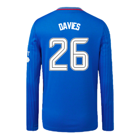 2023-2024 Rangers Long Sleeve Home Shirt (Kids) (Davies 26)