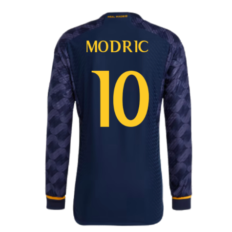 2023-2024 Real Madrid Authentic Long Sleeve Away Shirt (Modric 10)