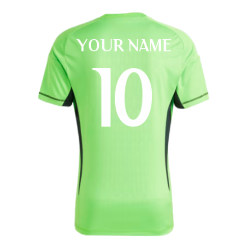 2023-2024 Real Madrid Home Goalkeeper Shirt (Solar Green) (Your Name)