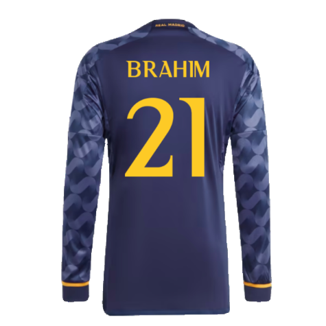 2023-2024 Real Madrid Long Sleeve Away Shirt (Brahim 21)