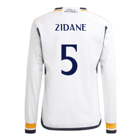 2023-2024 Real Madrid Long Sleeve Home Shirt (Kids) (Zidane 5)