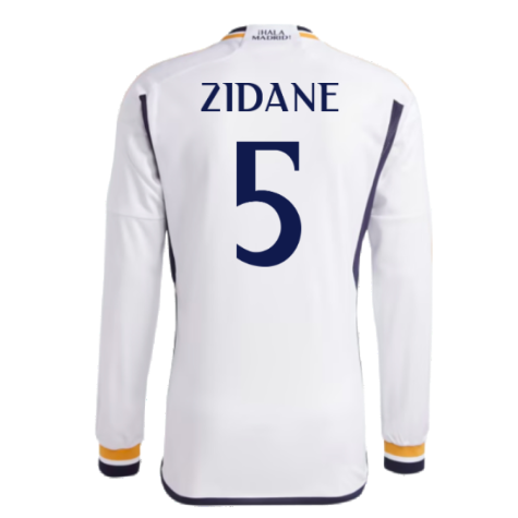 2023-2024 Real Madrid Long Sleeve Home Shirt (Zidane 5)