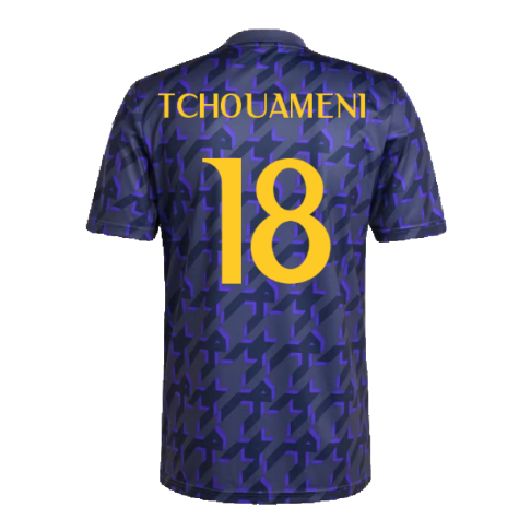 2023-2024 Real Madrid Pre-Match Shirt (Shadow Navy) (Tchouameni 18)