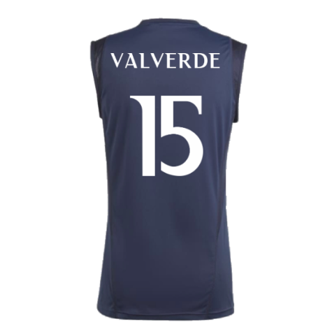 2023-2024 Real Madrid Sleeveless Jersey (Legend Ink) (Valverde 15)