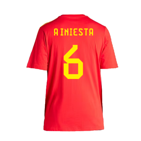 2023-2024 Spain DNA T-Shirt (Red) (A INIESTA 6)