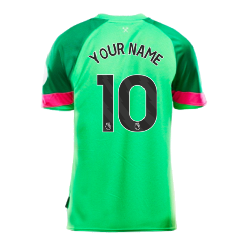 2023-2024 West Ham Home Goalkeeper Shirt (Green) - Kids (Your Name)