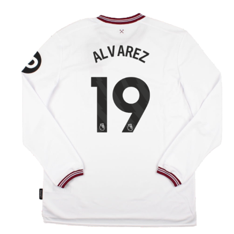 2023-2024 West Ham Long Sleeve Away Shirt (ALVAREZ 19)