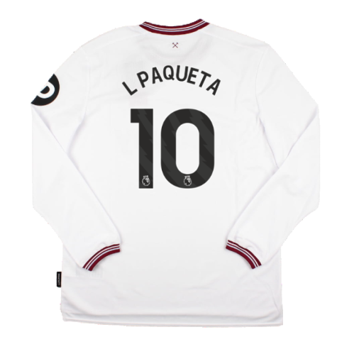 2023-2024 West Ham Long Sleeve Away Shirt (L PAQUETA 10)