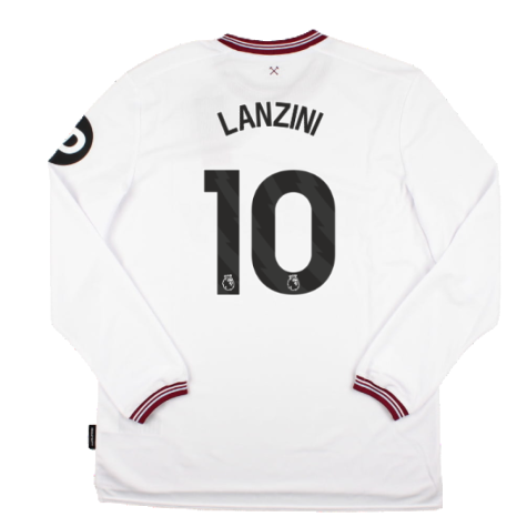 2023-2024 West Ham Long Sleeve Away Shirt (LANZINI 10)