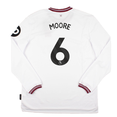 2023-2024 West Ham Long Sleeve Away Shirt (MOORE 6)