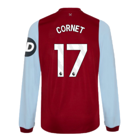 2023-2024 West Ham Long Sleeve Home Shirt (CORNET 17)