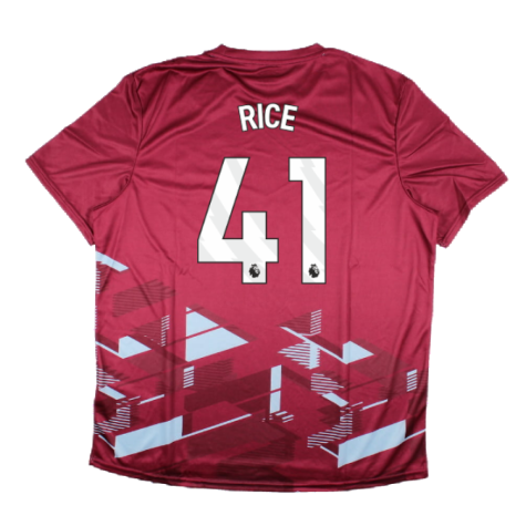 2023-2024 West Ham Warm Up Jersey (Claret) (RICE 41)