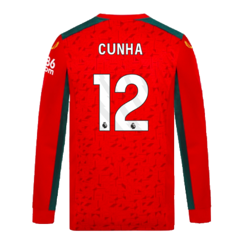 2023-2024 Wolves Long Sleeve Away Shirt (CUNHA 12)