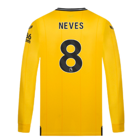 2023-2024 Wolves Long Sleeve Home Shirt (NEVES 8)