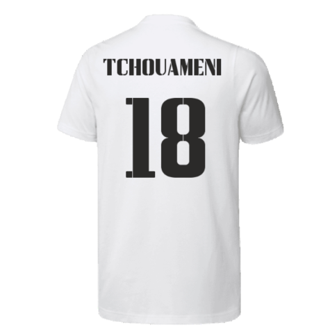 2023 Real Madrid Graphic Tee (White) (TCHOUAMENI 18)