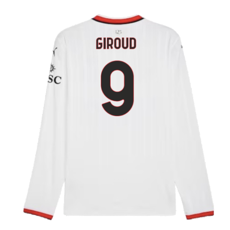 2024-2025 AC Milan Away Long Sleeve Shirt (Giroud 9)