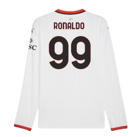 2024-2025 AC Milan Away Long Sleeve Shirt (Ronaldo 99)